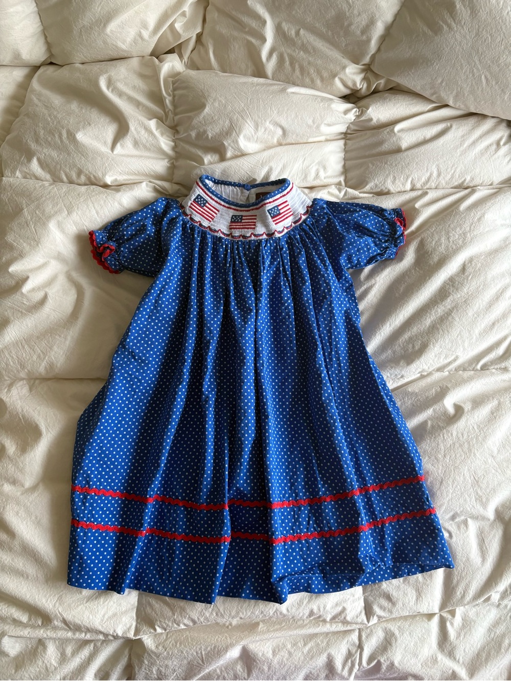 Lil Cactus Smocked Cotton 4th of July Dress 5T